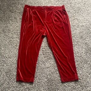Torrid Scarlet Velvet Pants Holiday Preppy Christmas